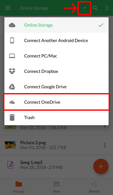 where does downloaded file from android onedrive go